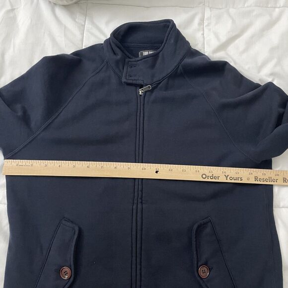 Todd Snyder Jacke Mens Small Dark Blue French Terry Barracuda Two-way Full Zip - Picture 8 of 10